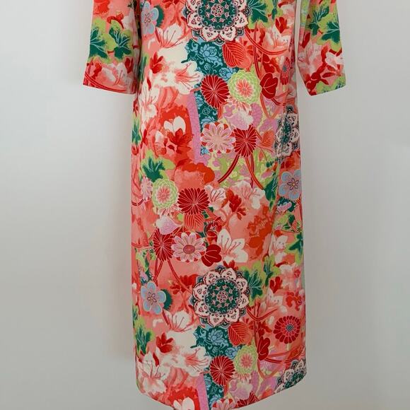 Natori Satin Caftan House Dress Floral Long Flowing Robe S - Picture 7 of 9